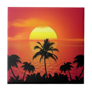 Carreau Coucher de soleil tropical