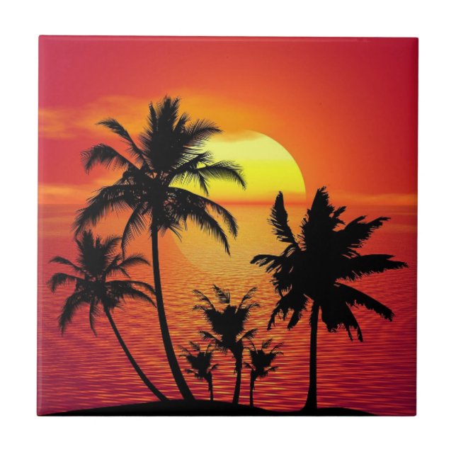 Carreau Coucher de soleil tropical (Devant)