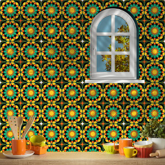 Carreau Coucher de soleil tropical Motif de mosaïque maroc