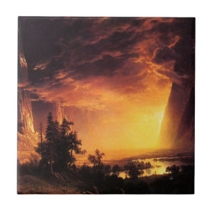 Carreau Coucher du soleil dans la tuile de vallée de