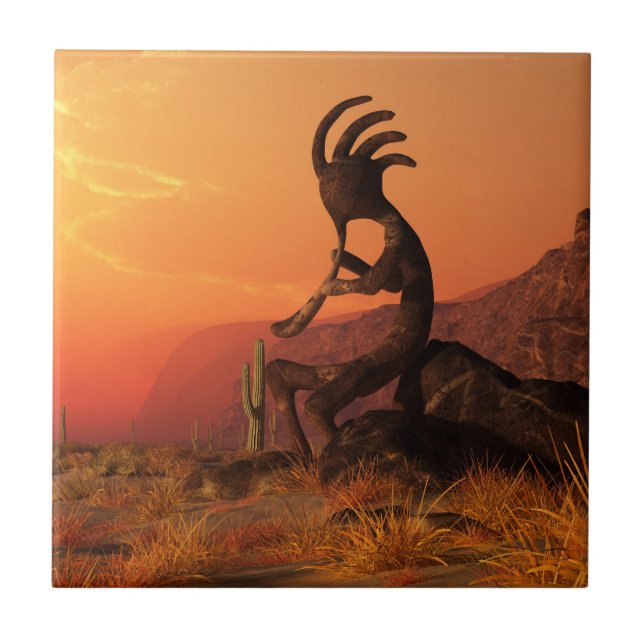 Carreau Coucher du soleil de Kokopelli (Devant)