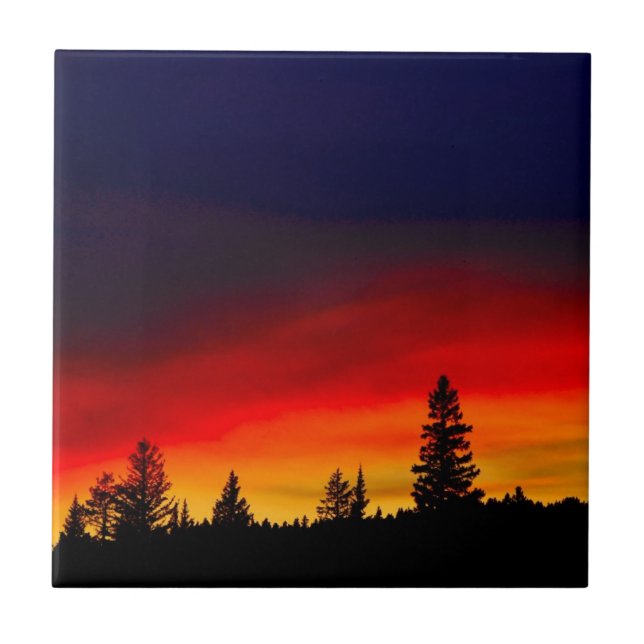 Carreau Coucher du soleil de Yellowstone (Devant)