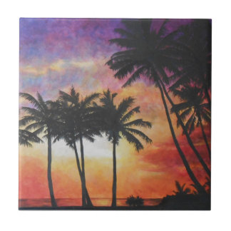 Carreau "Coucher du soleil hawaïen "