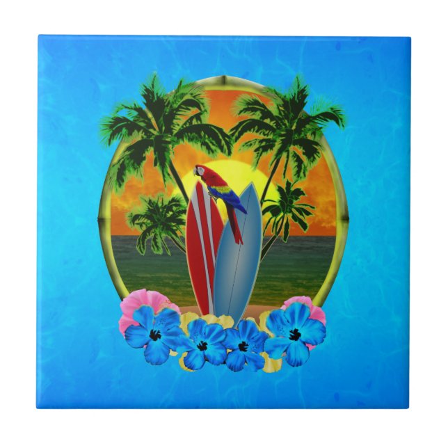 Carreau Coucher du soleil tropical (Devant)