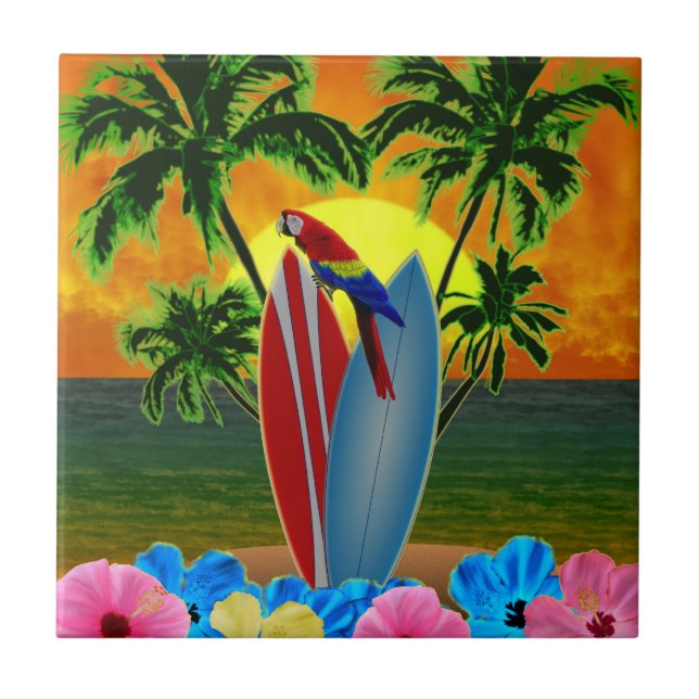 Carreau Coucher du soleil tropical (Devant)