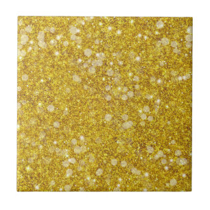 Carreau Couleur Bauble Blanc Or Faux Parties scintillant S