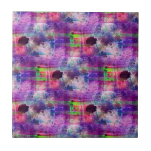 Carreau Couleur d'eau verte et violette