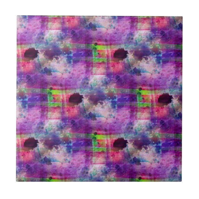 Carreau Couleur d'eau verte et violette (Devant)