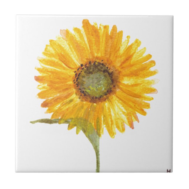 Carreau Couleur florale jaune tournesol rustique chic (Devant)