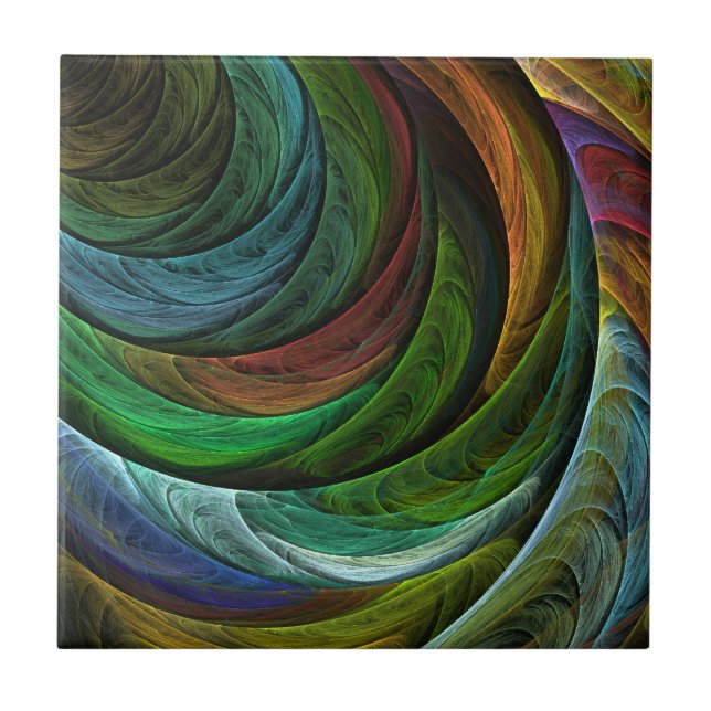Carreau Couleur Gloire Moderne Art Abstrait Motif Élégant (Devant)