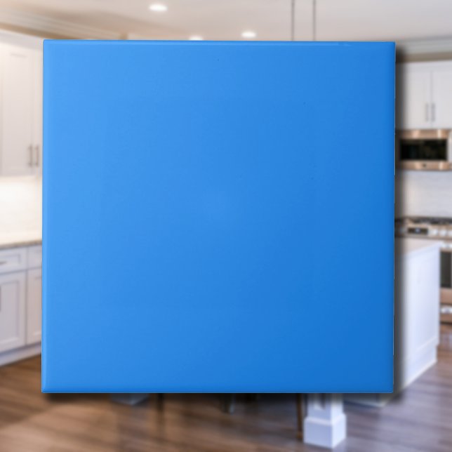 Carreau Couleur solide bleu Dodger | Classique | Élégant (Créateur téléchargé)