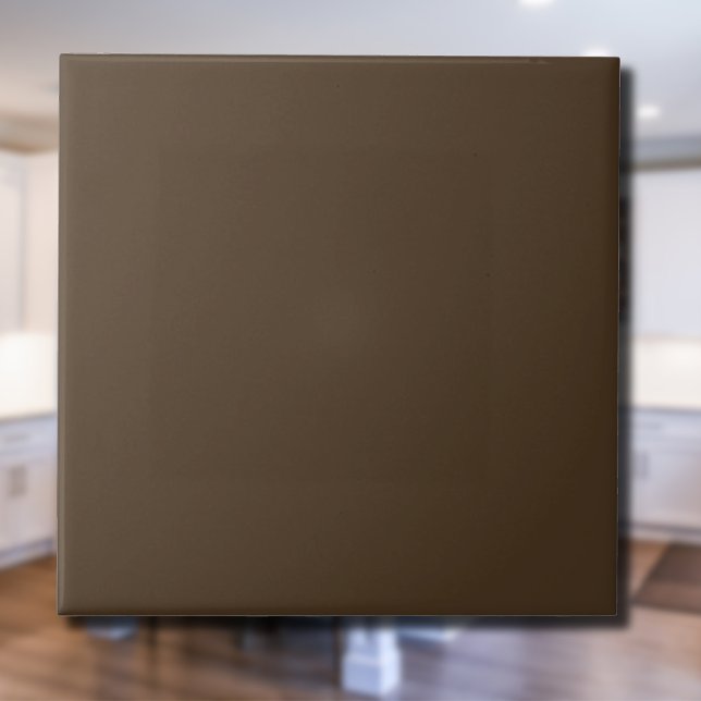 Carreau Couleur solide Brown café | Classic Elegant (Créateur téléchargé)