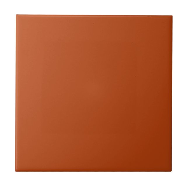 Carreau Couleur solide en ambre rouillé | Classique | Élég (Devant)