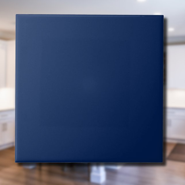 Carreau Couleur solide Indigo de la marine | Classique | É (Créateur téléchargé)