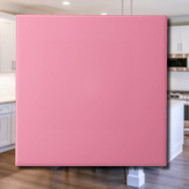 Carreau Couleur solide rose Flamant rose | Classic Elegant (Créateur téléchargé)