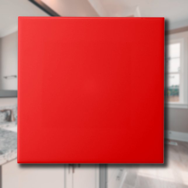 Carreau Couleur solide rouge | Classique | Élégant | tenda (Créateur téléchargé)