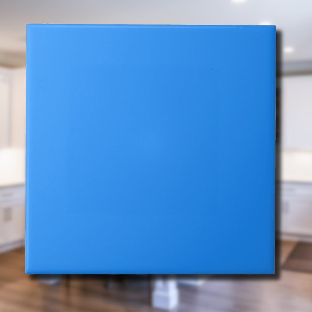 Carreau Couleur uni bleu des Caraïbes | Classique | Élégan (Créateur téléchargé)