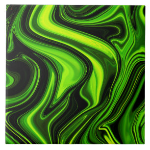 Carreau Couleur verte brillante en marbre fluide