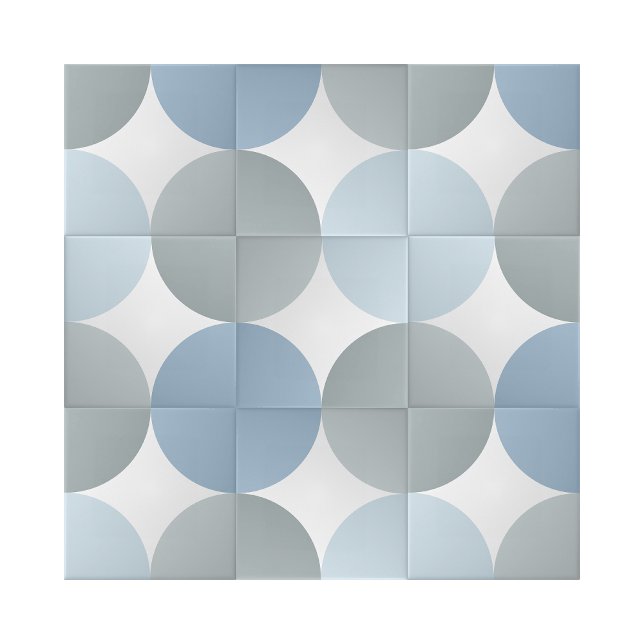 Carreau Couleurs bleues Un quatrième cercle conception géo (blue gray geometric circles ceramic tiles)