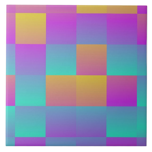 Carreau Couleurs colorées holographiques Abstraites (Devant)
