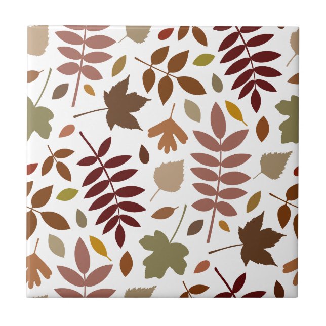 Carreau Couleurs d'automne en blanc pour les Feuilles tomb (Devant)