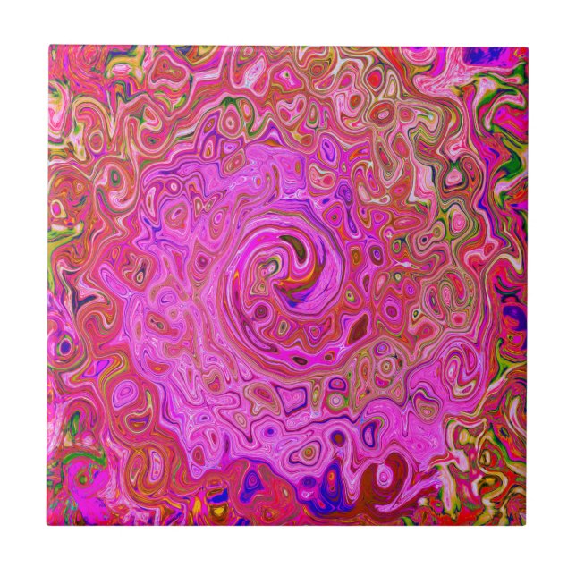 Carreau Couleurs marbrées roses chaudes Abstrait torse rét (Devant)