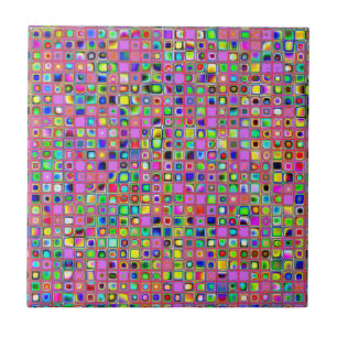 Carreau Couleurs Rose Chaud Et Arc-En-Ciel Mosaïque Motif