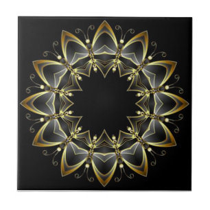 Carreau Couleurs toscanes or/noir Splash de cuisine ~ 04