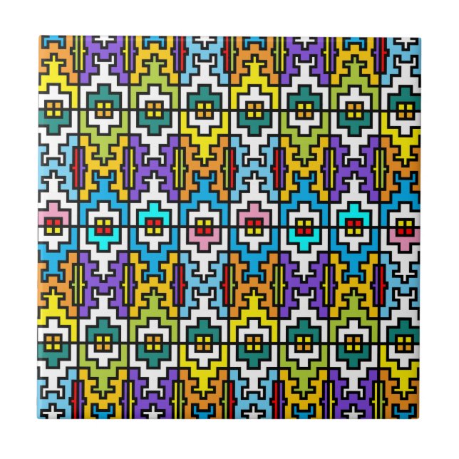 Carreau Couleurs vives motif africain (Devant)