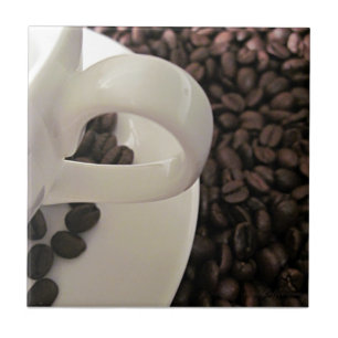 Carreau Coupe du café et haricots
