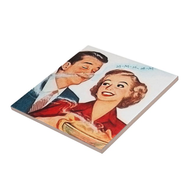 Carreau couple de tarte vintage rétro (Côté)