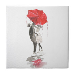 Carreau Couple en amour embrasser mariage anniversaire