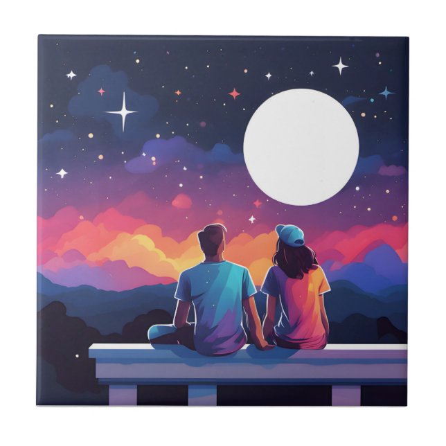 Carreau Couple stargazing (Devant)