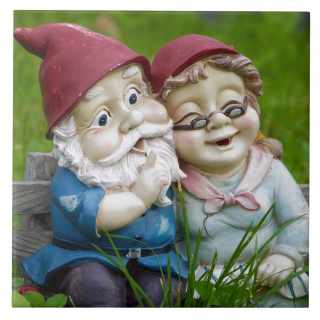 Carreau Couples de gnomes de jardin (Devant)