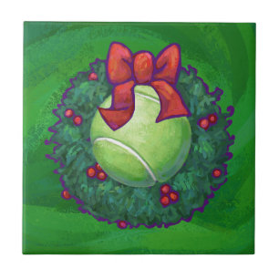 Carreau Courbe de Noël de Tennis Ball sur Green