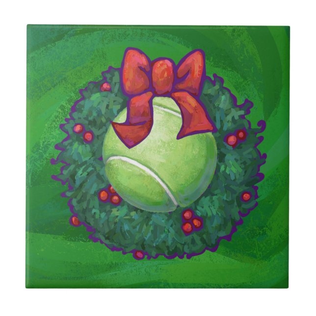 Carreau Courbe de Noël de Tennis Ball sur Green (Devant)