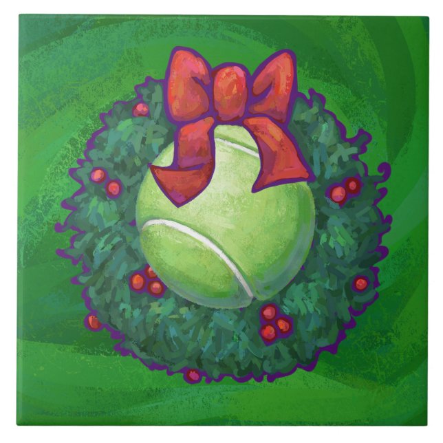 Carreau Courbe de Noël de Tennis Ball sur Green (Devant)