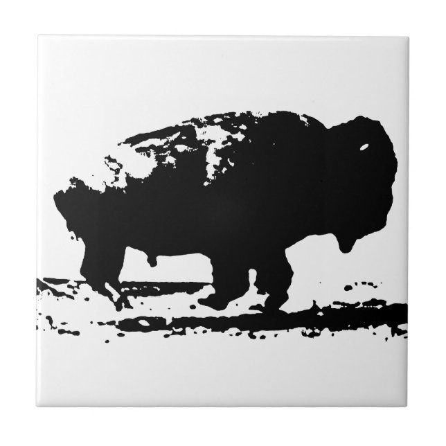 Carreau Courir Buffalo Bison Pop Art (Devant)