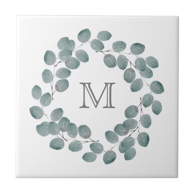 Carreau Couronne d'eucalyptus en argent (Devant)