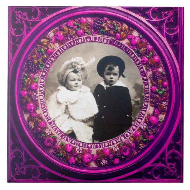 Carreau COURONNE FLEURIE PINK FRUITS RENAISSANCE FLORentin (Devant)