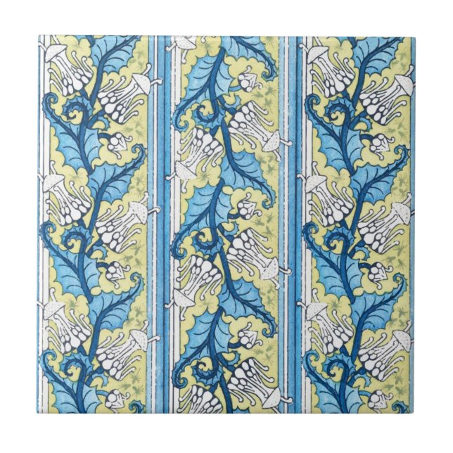 Carreau Couronne Imperial Jaune Blu Art Nouveau Carrelage  (Devant)