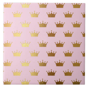 Carreau Couronnes d'or à huile métallique couronne rose Ro
