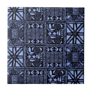 Carreau Courtepointe batik indigo - Bleu