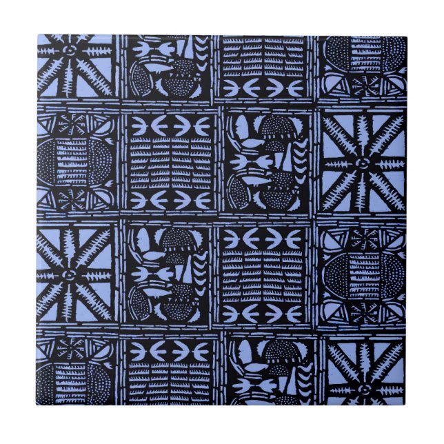 Carreau Courtepointe batik indigo - Bleu (Devant)