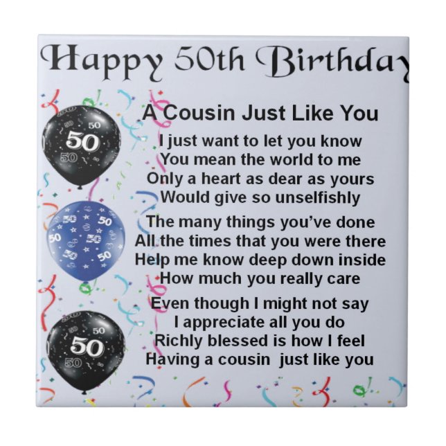 Carreau Cousin Poem 50e anniversaire (Devant)