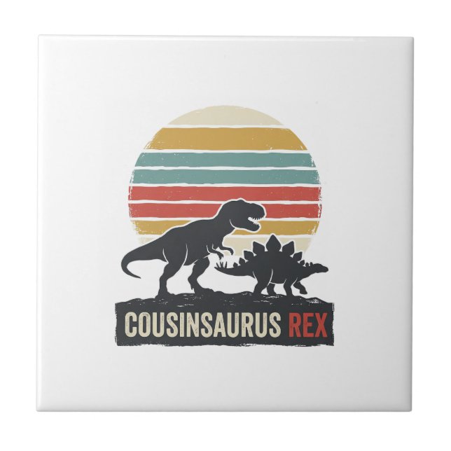 Carreau Cousinsaurus Rex Funny Dinosaur Vintage Shirt Desi (Devant)