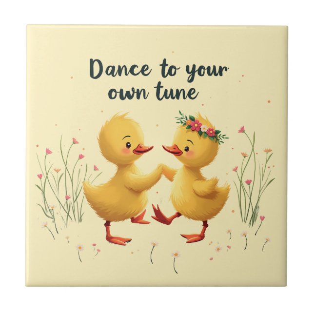 Carreau Couteaux de danse mignons avec des vibrations de p (Devant)