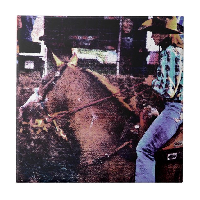 Carreau Cowgirl et Paint Horse (Devant)