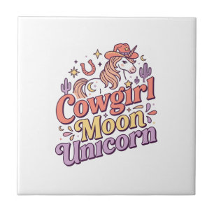 Carreau Cowgirl Licorne Lune Licorne Marchandise Fantaisis
