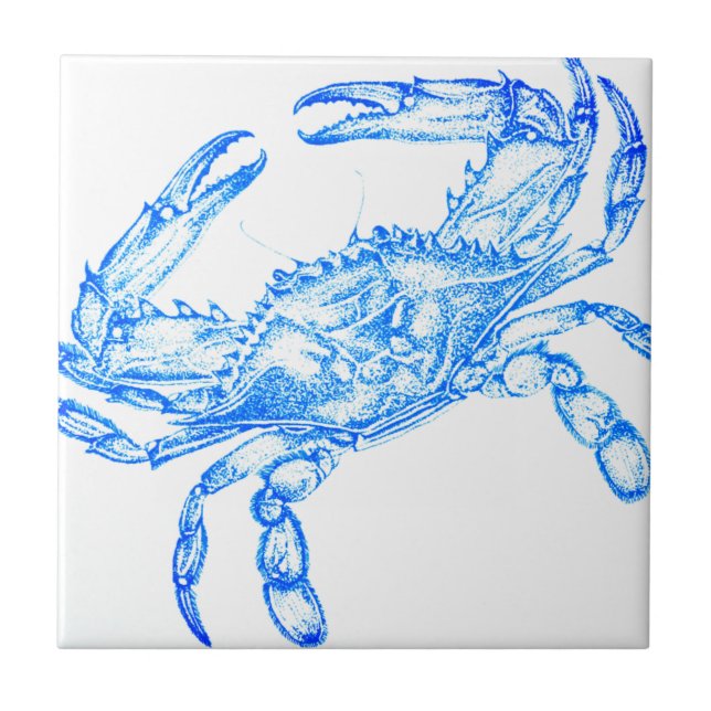 Carreau crabe bleu vintage (Devant)
